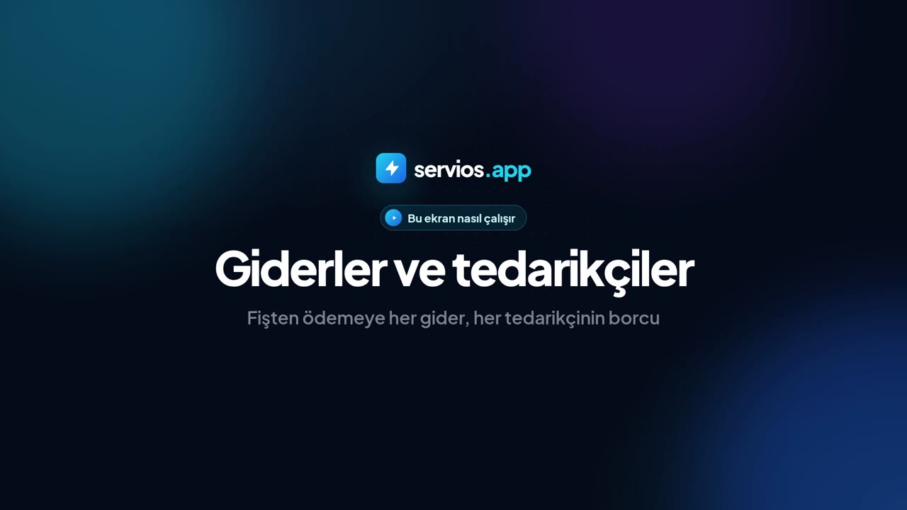 Giderler ve tedarikçiler